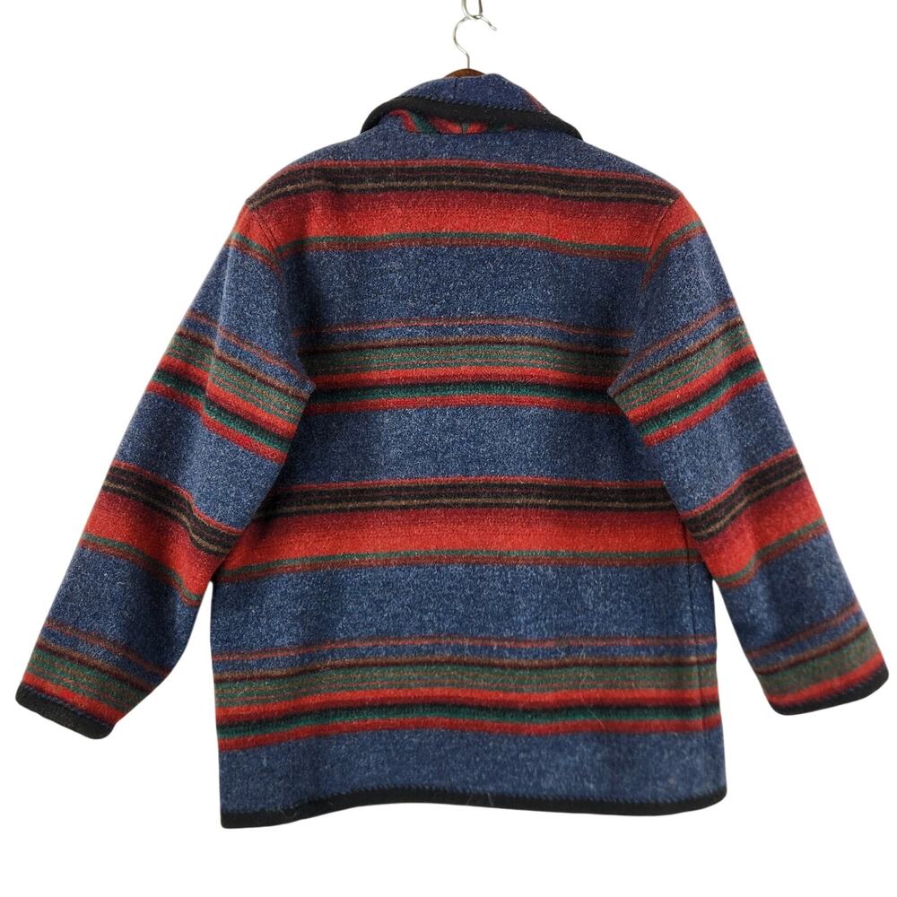 VTG 80’s Woolrich WMNS Blanket Jacket Wool Stripped Aztec Red Western SZ M EUC - Picture 2 of 16